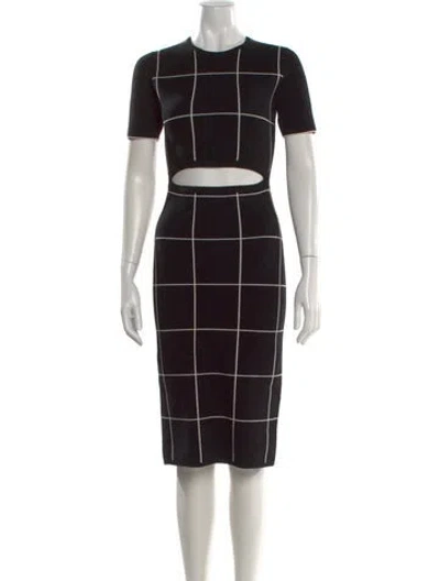 Pre-owned Grey By Jason Wu Plaid Print Knee-length Dress In Black