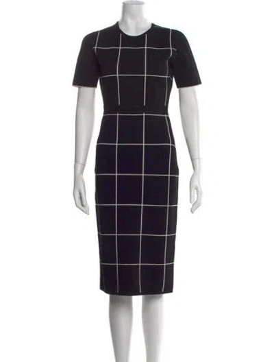 Pre-owned Grey By Jason Wu Plaid Print Midi Length Dress In Black