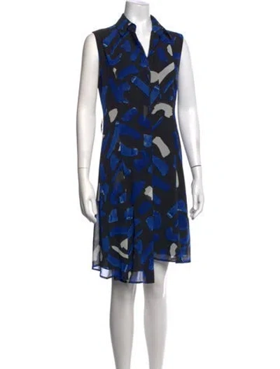 Pre-owned Grey By Jason Wu Printed Knee-length Dress In Black/blue/white