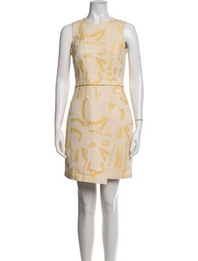 Pre-owned Grey By Jason Wu Printed Mini Dress In Yellow