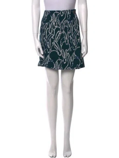 Pre-owned Grey By Jason Wu Printed Mini Skirt In Green