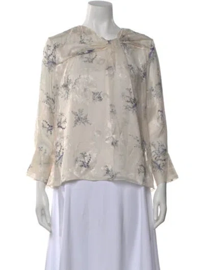 Pre-owned Grey By Jason Wu Silk Floral Print Blouse In Multi