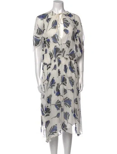 Pre-owned Grey By Jason Wu Silk Midi Length Dress In Multi