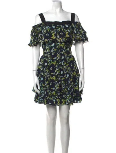 Pre-owned Grey By Jason Wu Silk Mini Dress In Blue/green/white