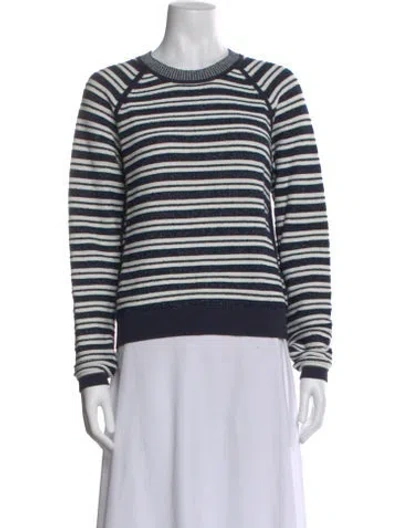 Pre-owned Grey By Jason Wu Striped Crew Neck Sweatshirt In Blue
