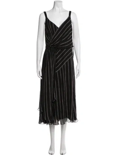Pre-owned Grey By Jason Wu Striped Midi Length Dress In Black