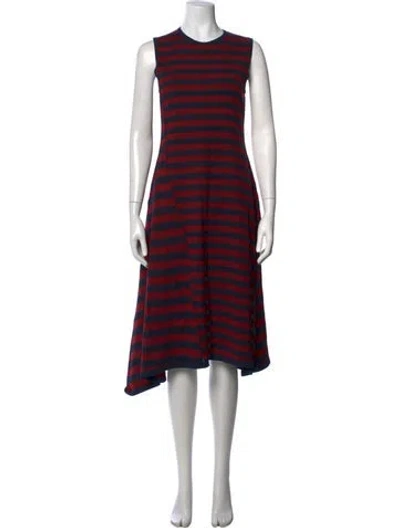 Pre-owned Grey By Jason Wu Striped Midi Length Dress In Red
