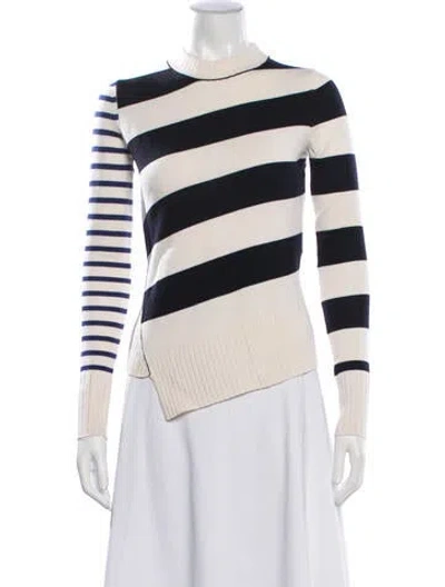 Pre-owned Grey By Jason Wu Striped Mock Neck Sweater In Neutrals