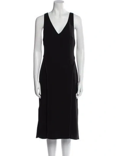 Pre-owned Grey By Jason Wu V-neck Midi Length Dress In Black