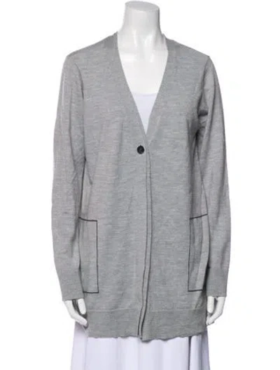 Pre-owned Grey By Jason Wu Wool Plunge Neckline Sweater In Gray