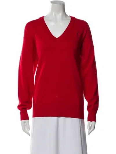 Pre-owned Grey By Jason Wu Wool V-neck Sweater In Red