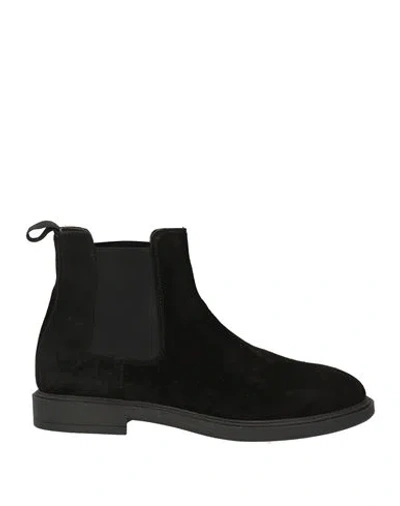 Grey Daniele Alessandrini Man Ankle Boots Black Size 9 Leather