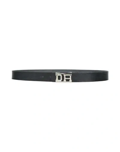 Grey Daniele Alessandrini Man Belt Black Size 38 Leather