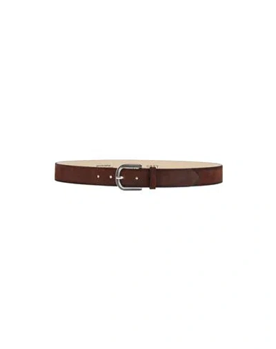 Grey Daniele Alessandrini Man Belt Brown Size 39.5 Soft Leather