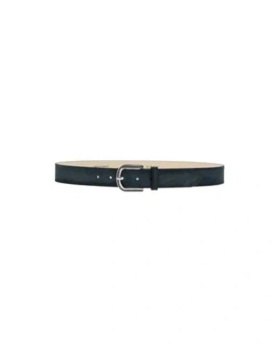 Grey Daniele Alessandrini Man Belt Navy Blue Size 39.5 Soft Leather