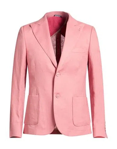 Grey Daniele Alessandrini Man Blazer Antique Rose Size 38 Linen In Pink