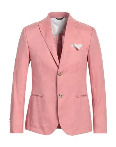 Grey Daniele Alessandrini Man Suit Jacket Pastel Pink Size 42 Linen