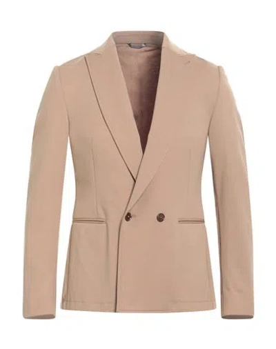 Grey Daniele Alessandrini Man Blazer Beige Size 38 Cotton, Polyamide, Elastane In Pink