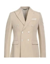 Grey Daniele Alessandrini Man Blazer Beige Size 38 Linen, Viscose In Beige