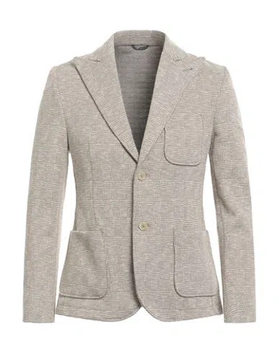 Grey Daniele Alessandrini Man Blazer Beige Size 38 Polyester, Cotton, Elastane In Gray