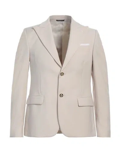 Grey Daniele Alessandrini Man Blazer Beige Size 40 Polyester, Viscose, Elastane In Neutral