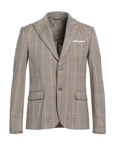 Grey Daniele Alessandrini Man Blazer Beige Size 44 Polyester, Viscose, Elastane