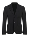 Grey Daniele Alessandrini Man Blazer Black Size 36 Cotton, Polyamide, Elastane