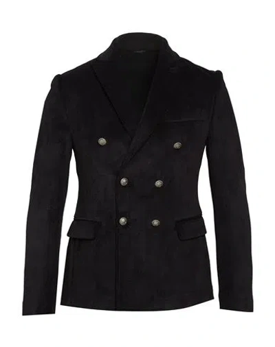Grey Daniele Alessandrini Man Blazer Black Size 36 Polyester, Polyamide, Elastane