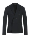 Grey Daniele Alessandrini Man Blazer Black Size 36 Polyester, Viscose, Elastane In Black