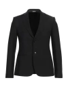 Grey Daniele Alessandrini Man Blazer Black Size 36 Wool, Polyester, Elastane