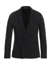 Grey Daniele Alessandrini Man Blazer Black Size 38 Cotton, Polyamide, Elastane
