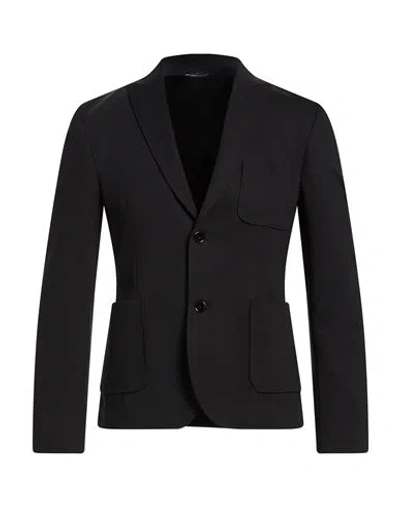 Grey Daniele Alessandrini Man Blazer Black Size 38 Cotton, Polyamide, Elastane