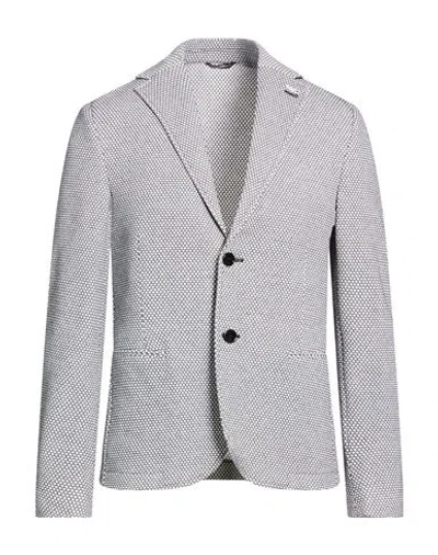 Grey Daniele Alessandrini Man Blazer Black Size 38 Cotton, Polyester, Elastane In Gray