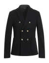 Grey Daniele Alessandrini Man Blazer Black Size 38 Polyester, Acrylic, Viscose In Black