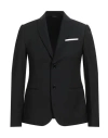 Grey Daniele Alessandrini Man Blazer Black Size 38 Polyester, Viscose, Elastane