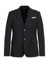 Grey Daniele Alessandrini Man Blazer Black Size 38 Polyester, Viscose, Wool, Elastane In Black