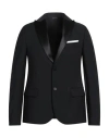 Grey Daniele Alessandrini Man Blazer Black Size 38 Polyester, Viscose, Elastane