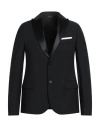 Grey Daniele Alessandrini Man Blazer Black Size 38 Polyester, Viscose, Elastane In Black