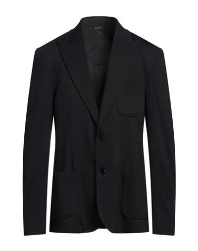 Grey Daniele Alessandrini Man Blazer Black Size 42 Polyester, Viscose, Elastane In Black