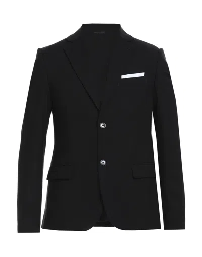 Grey Daniele Alessandrini Suit Jackets In Black