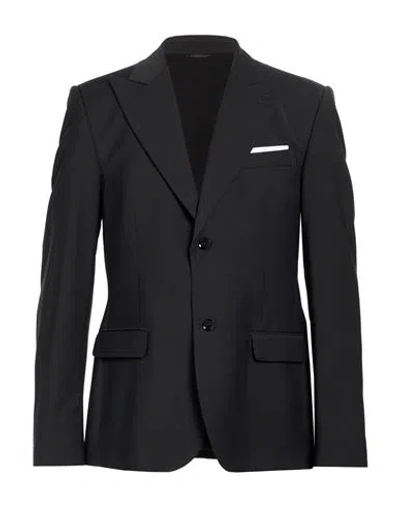 Grey Daniele Alessandrini Man Blazer Black Size 44 Wool, Polyester, Elastane