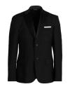 Grey Daniele Alessandrini Man Blazer Black Size 44 Wool, Polyester, Elastane In Black