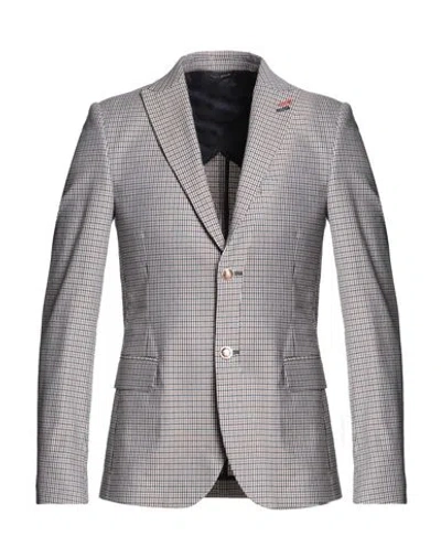 Grey Daniele Alessandrini Man Blazer Blue Size 38 Cotton, Polyamide, Elastane