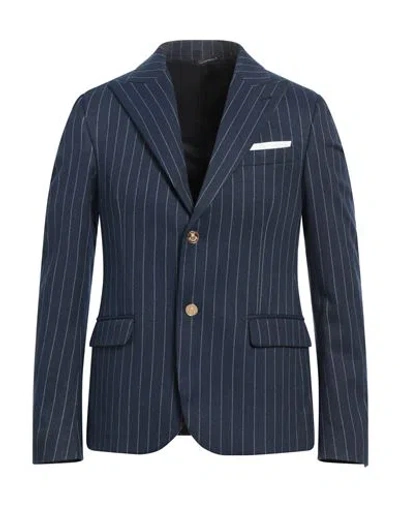 Grey Daniele Alessandrini Man Blazer Blue Size 38 Polyester, Viscose, Elastane
