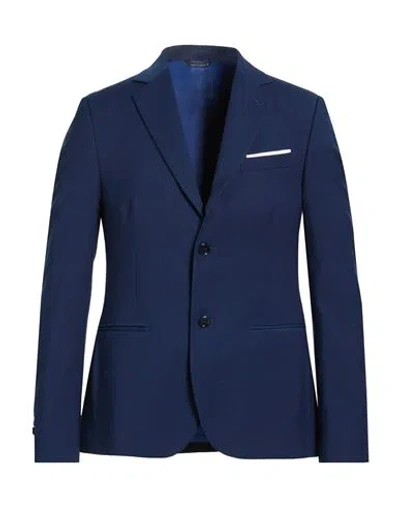 Grey Daniele Alessandrini Man Blazer Blue Size 38 Polyester, Viscose, Elastane