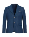 Grey Daniele Alessandrini Man Blazer Blue Size 38 Polyester, Viscose, Elastane In Blue