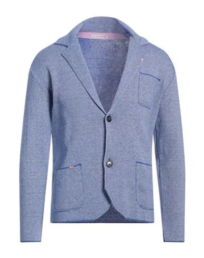 Grey Daniele Alessandrini Man Blazer Blue Size 42 Cotton, Acrylic