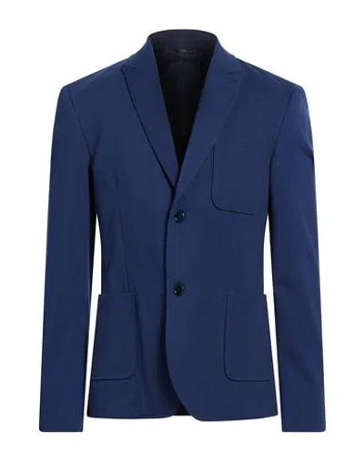 Grey Daniele Alessandrini Man Blazer Blue Size 42 Cotton, Polyamide, Elastane