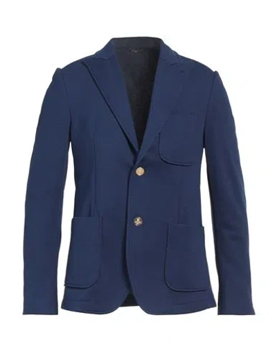 Grey Daniele Alessandrini Man Blazer Blue Size 44 Polyester, Elastane
