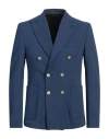 Grey Daniele Alessandrini Man Blazer Blue Size 44 Polyester, Viscose, Elastane In Blue